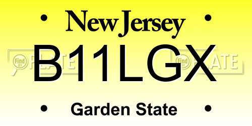B11LGX New Jersey License Plate