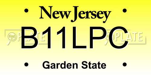 B11LPC New Jersey License Plate