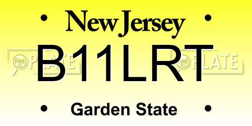 B11LRT New Jersey License Plate