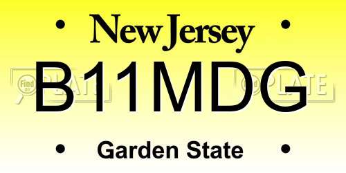 B11MDG New Jersey License Plate