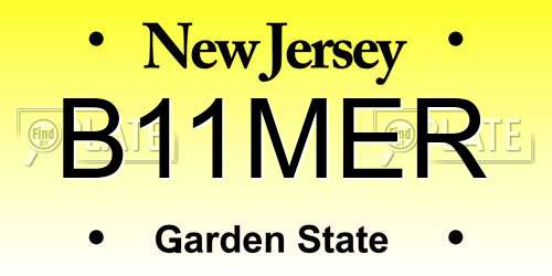 B11MER New Jersey License Plate