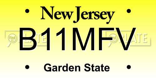 B11MFV New Jersey License Plate
