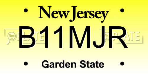 B11MJR New Jersey License Plate