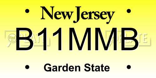 B11MMB New Jersey License Plate