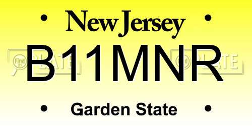 B11MNR New Jersey License Plate