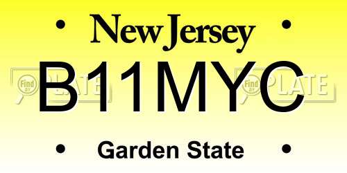 B11MYC New Jersey License Plate