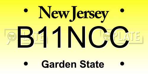 B11NCC New Jersey License Plate