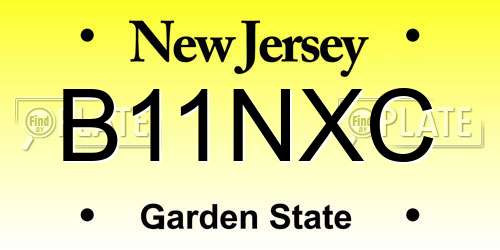 B11NXC New Jersey License Plate