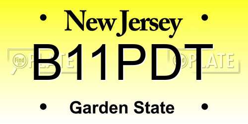 B11PDT New Jersey License Plate