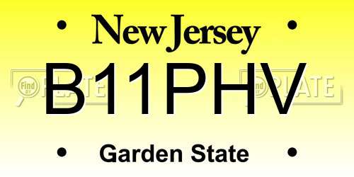 B11PHV New Jersey License Plate