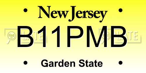 B11PMB New Jersey License Plate