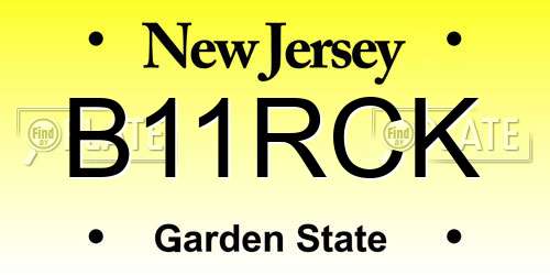 B11RCK New Jersey License Plate