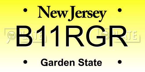B11RGR New Jersey License Plate