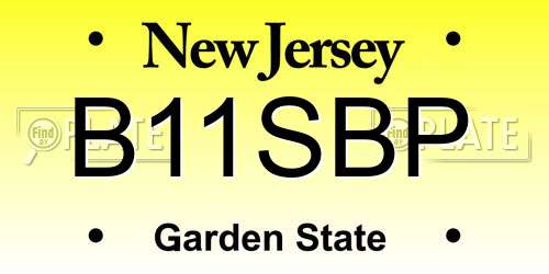 B11SBP New Jersey License Plate