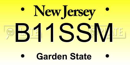 B11SSM New Jersey License Plate