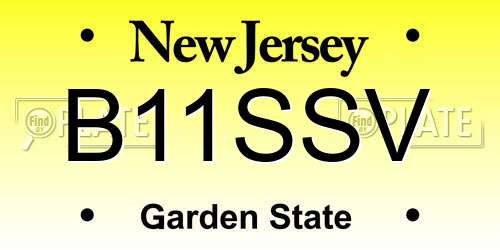 B11SSV New Jersey License Plate