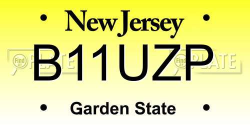 B11UZP New Jersey License Plate