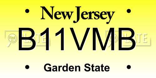 B11VMB New Jersey License Plate