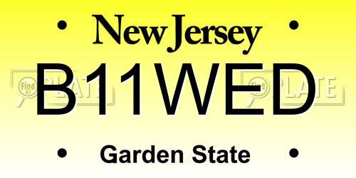 B11WED New Jersey License Plate