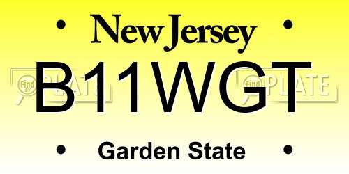 B11WGT New Jersey License Plate
