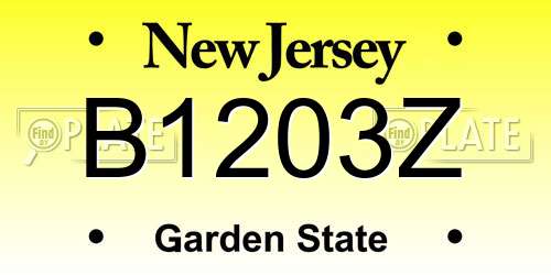 B1203Z New Jersey License Plate