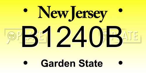 B1240B New Jersey License Plate
