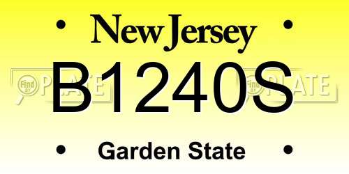 B1240S New Jersey License Plate