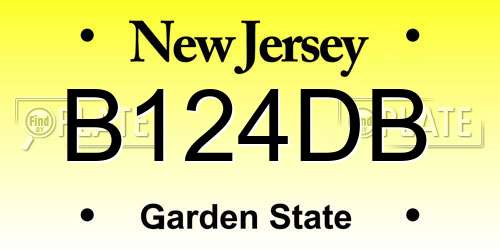 B124DB New Jersey License Plate