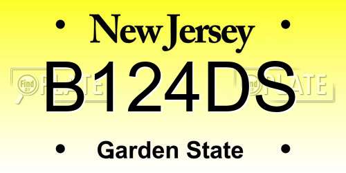 B124DS New Jersey License Plate
