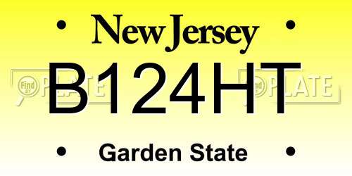 B124HT New Jersey License Plate