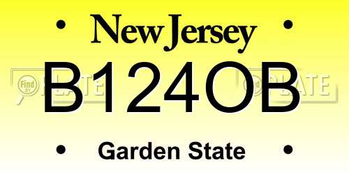B124OB New Jersey License Plate