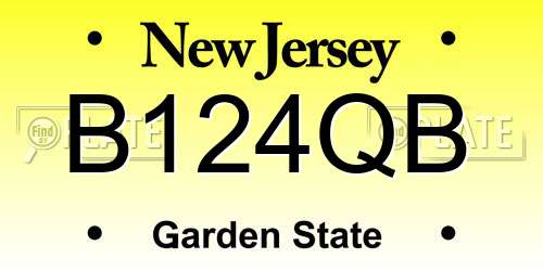 B124QB New Jersey License Plate