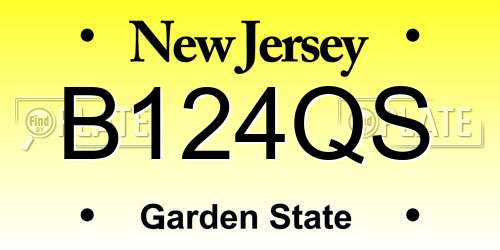 B124QS New Jersey License Plate