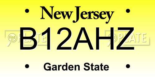 B12AHZ New Jersey License Plate