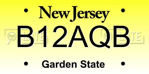B12AQB New Jersey License Plate