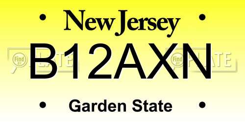 B12AXN New Jersey License Plate