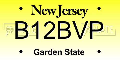 B12BVP New Jersey License Plate