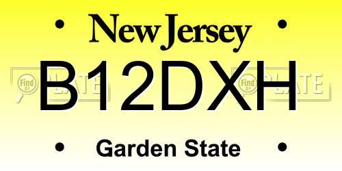 B12DXH New Jersey License Plate