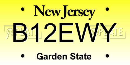 B12EWY New Jersey License Plate
