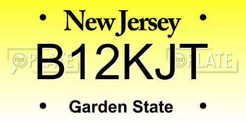 B12KJT New Jersey License Plate
