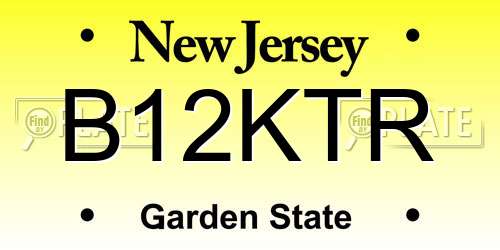 B12KTR New Jersey License Plate