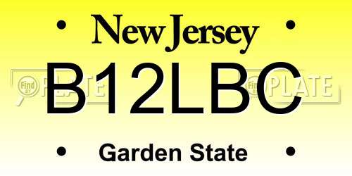 B12LBC New Jersey License Plate