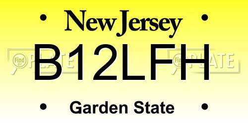 B12LFH New Jersey License Plate