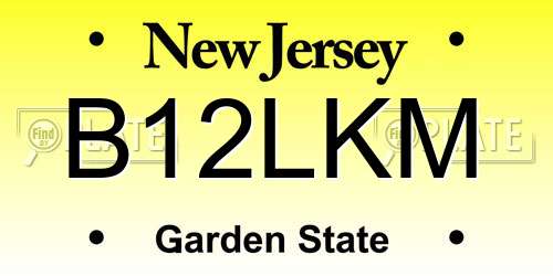 B12LKM New Jersey License Plate