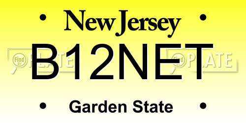 B12NET New Jersey License Plate