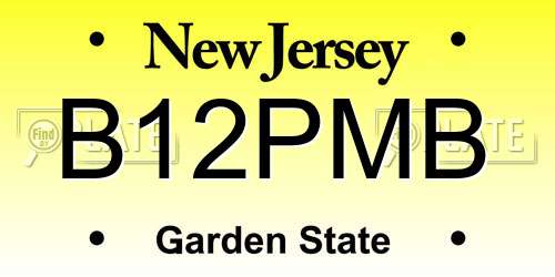 B12PMB New Jersey License Plate