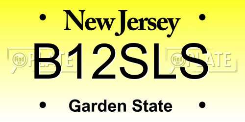 B12SLS New Jersey License Plate