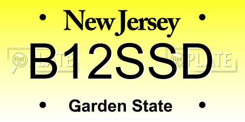 B12SSD New Jersey License Plate