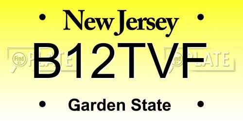 B12TVF New Jersey License Plate