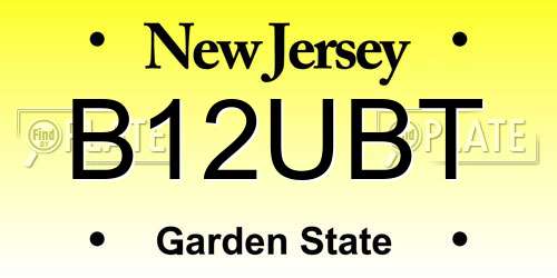 B12UBT New Jersey License Plate